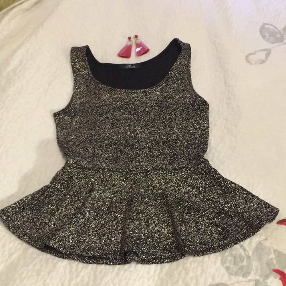Peplum glitter top
